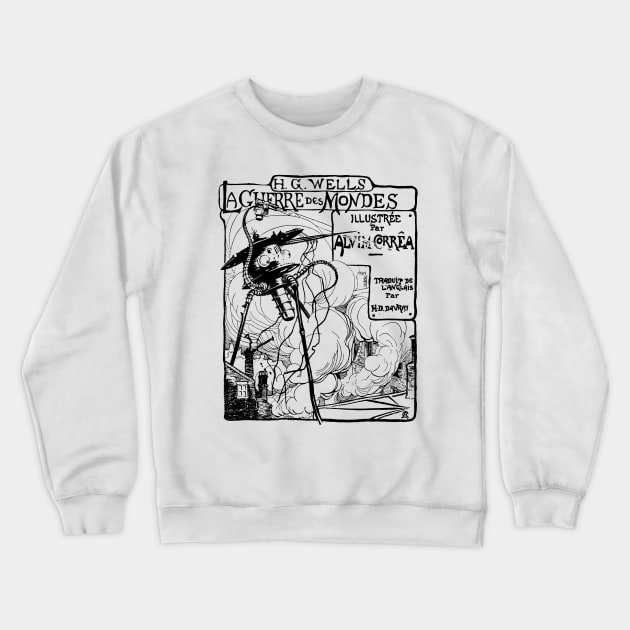 War of the Worlds 1906 Print Ad Illustration (Light Garment) Crewneck Sweatshirt by innerspaceboy